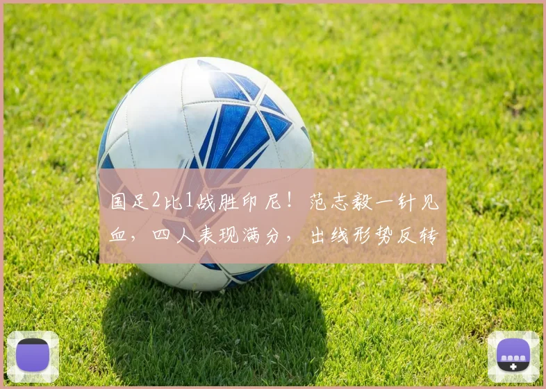 国足2比1战胜印尼！范志毅一针见血，四人表现满分，出线形势反转